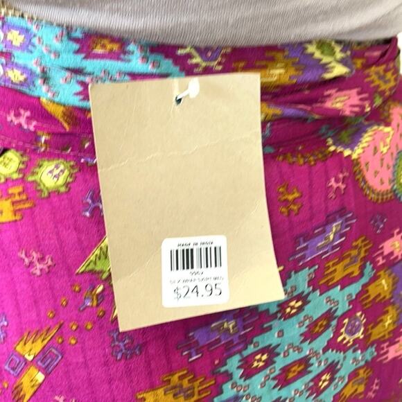 URBAN NOMAD 100% silk wrap midi boho skirt size MEDIUM - Picture 5 of 9